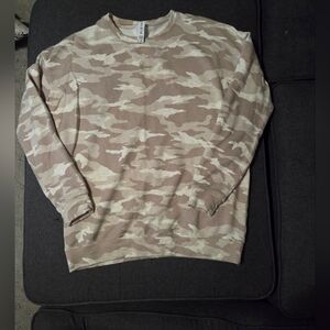Athleta Studio To Street Beige Camouflage Sweater